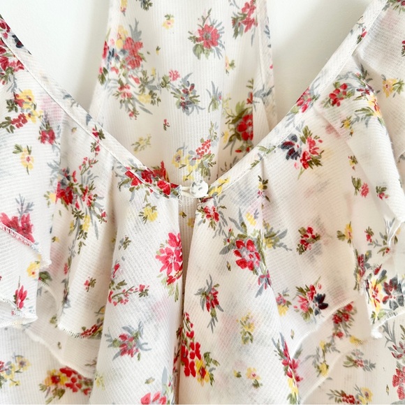 Guess • Floral Ruffle Tank with Ruched Hem - Picture 5 of 7